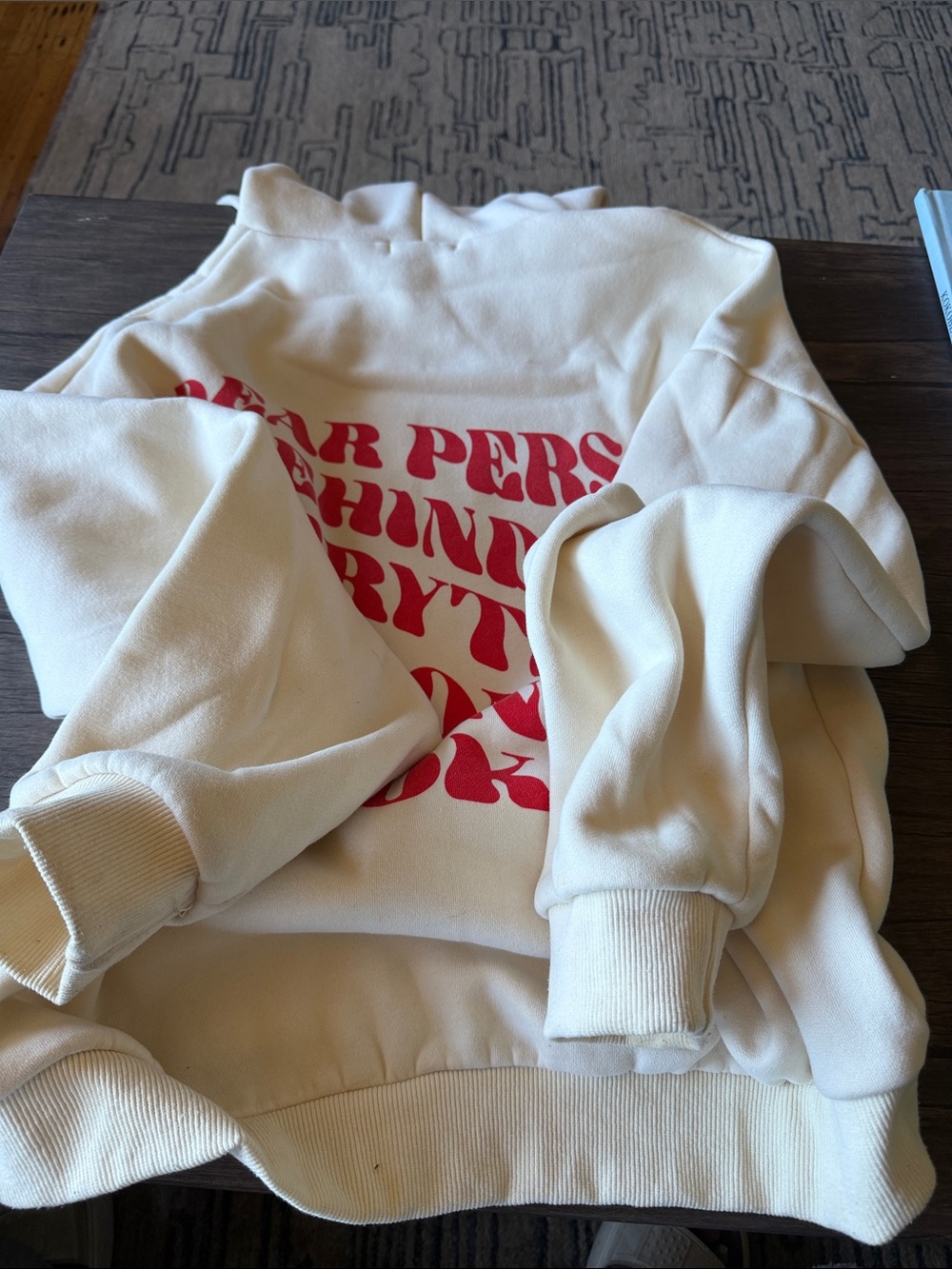Edikted Everything's Ok Hoodie,
Cream Color, Size S - Picture 3 of 3